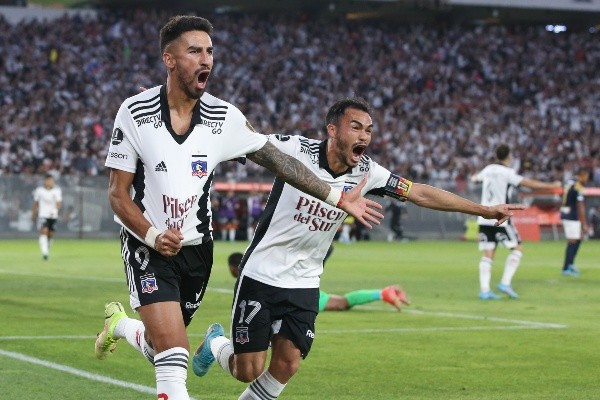 Lucero gritando un gol a Alianza Lima en el Monumental (Agencia Uno)