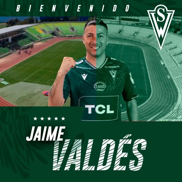 Jaime Valdés ya posó con la camiseta de Wanderers y se pondrá bajo las órdenes de Miguel Ponce. | Foto: Santiago Wanderers