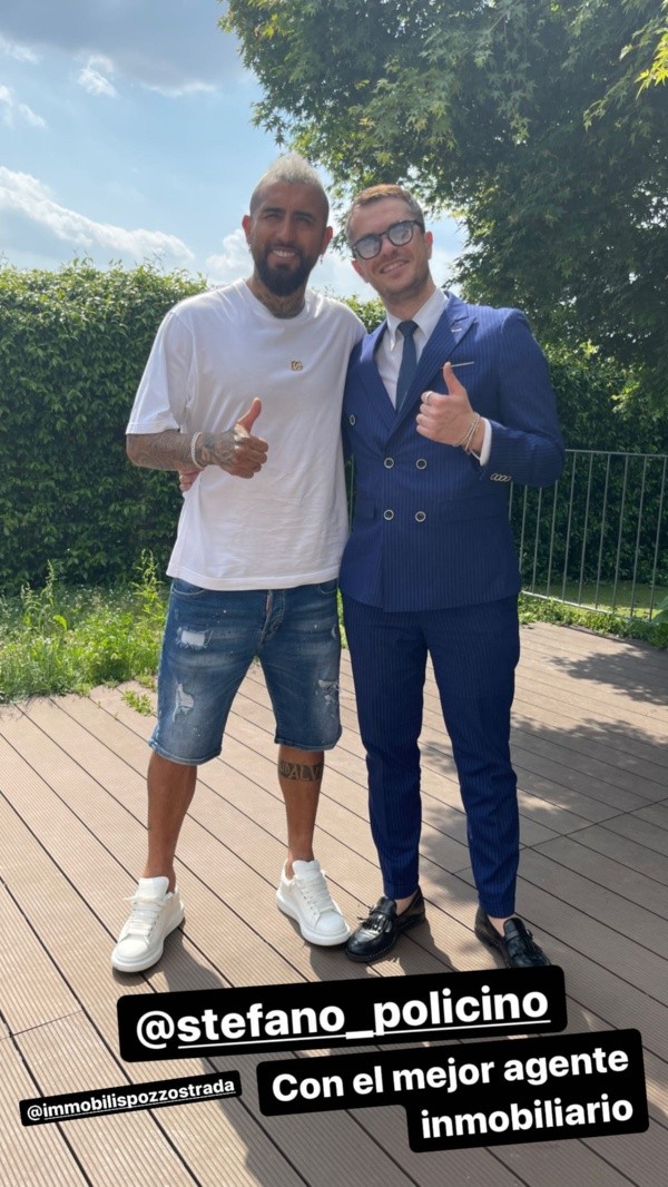 Vidal se reúne con importante agente inmobiliario de Italia tras anunciar que no sigue en el Inter de Milán.