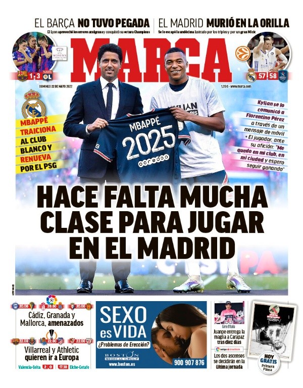 Marca se tiró sin filtro contra Mbappé.