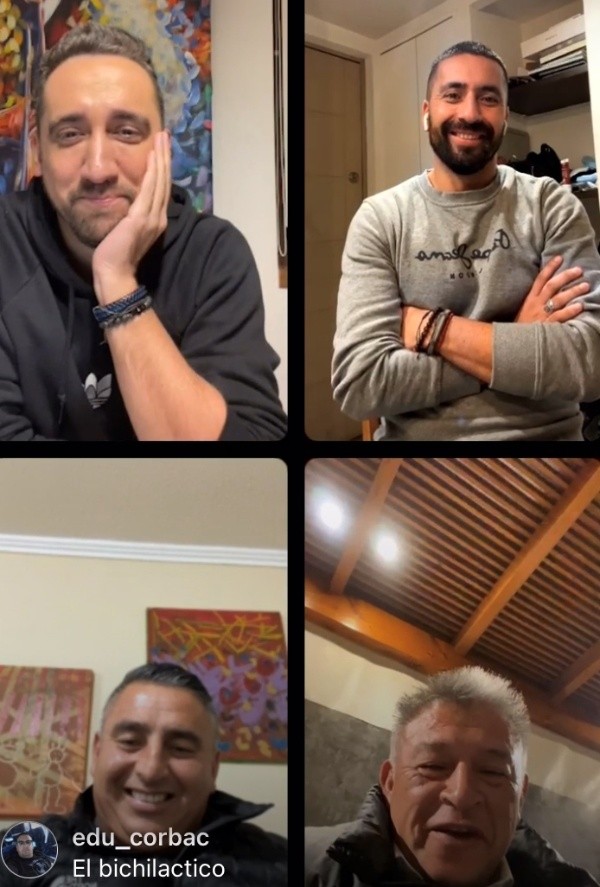 Jaime García en el live junto a Marcelo Muñoz, Cristián Basaure y Claudio Borghi.