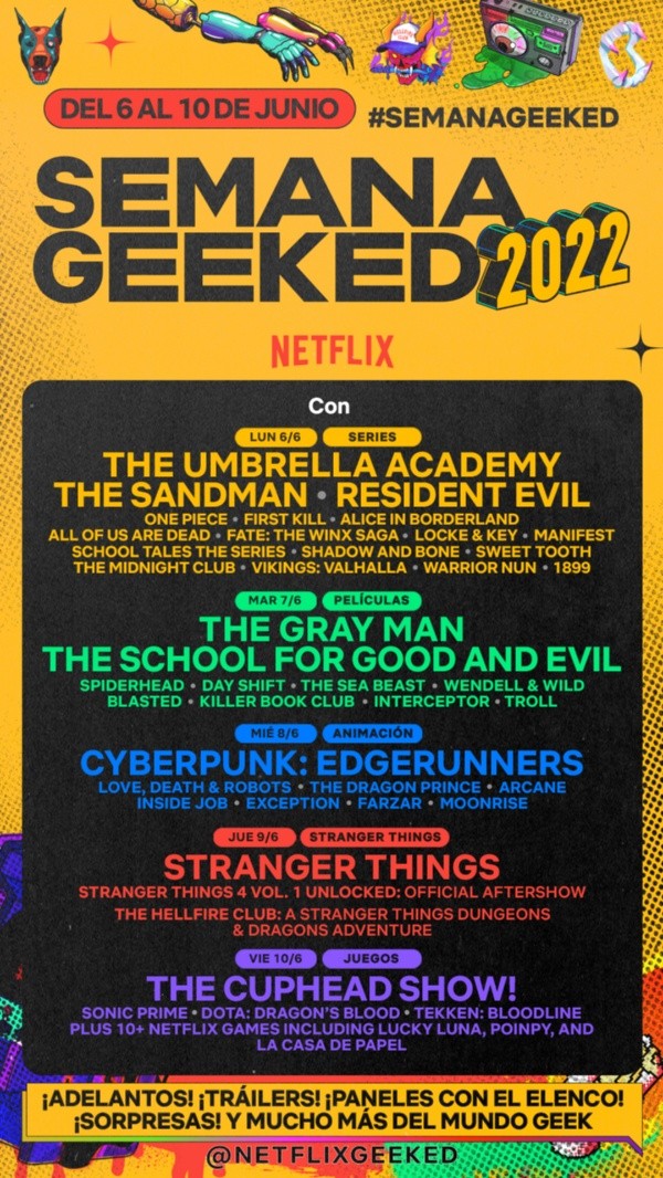 Todo lo que debes saber de la Semana Geeked 2022, de Netflix.(Foto: Netflix)