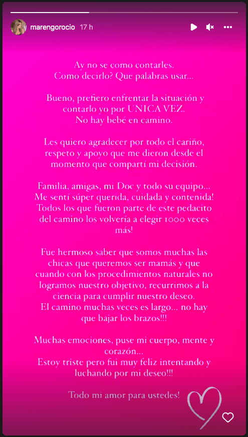 Rocío Marengo confirma frustrado intento de ser mamá.(Foto: Instagram)