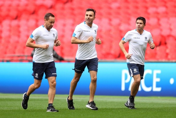 Los chilenos listos para la acción en Wembley. | Foto: Twitter Copa América