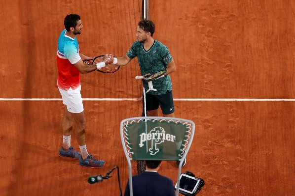 Ruud y Cilic animaron la segunda semifinal de Roland Garros. | Foto: Getty