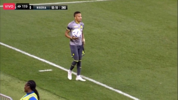 Byron Castillo jugó 45 minutos del amistoso de Ecuador contra Nigeria.