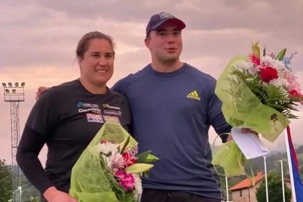 Gallardo y Nervi fueron los mejores en lanzamiento del disco en España. (Atlética Chilena)