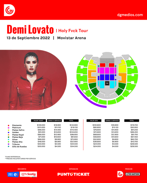 Demi Lovato confirma concierto en Chile.(Foto: DG Medios)