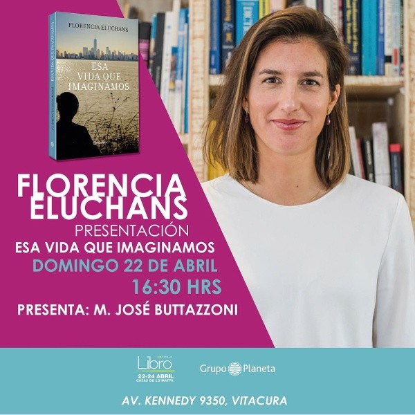 Florencia Eluchans en la invitación al lanzamiento de su novela debut, en 2018.(Foto: Instagram)