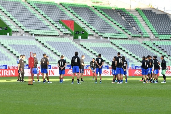 El entrenamiento de la Roja este miércoles en Japón.
