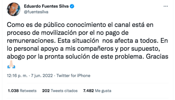 Eduardo Fuentes se pronuncia sobre la crisis en La Red