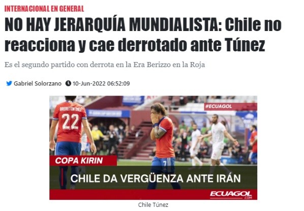 En Ecuador ironizaron con la nueva derrota de Chile a espera del fallo de la FIFA. (Foto: Pantallazo)