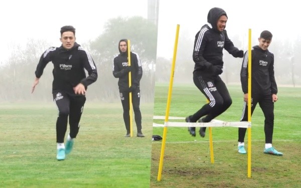 Pablo Solari regresó a las prácticas en Colo Colo tras la licencia por su frustrado fichaje al América. Foto: Comunicaciones Colo Colo