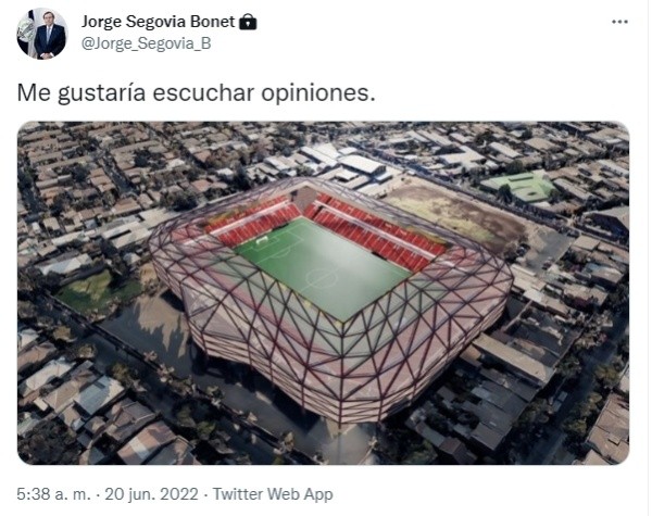 El tuit de Jorge Segovia sobre su proyecto con Santa Laura.