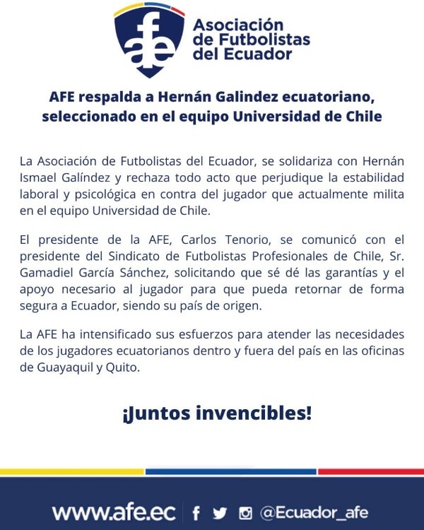 El comunicado de AFE por la situación de Hernán Galíndez en la U.