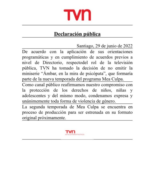 Declaración pública TVN