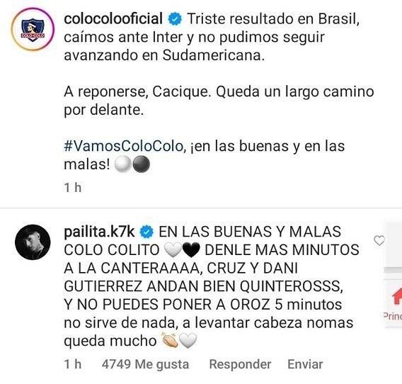 Las palabras de Pailita | Instagram