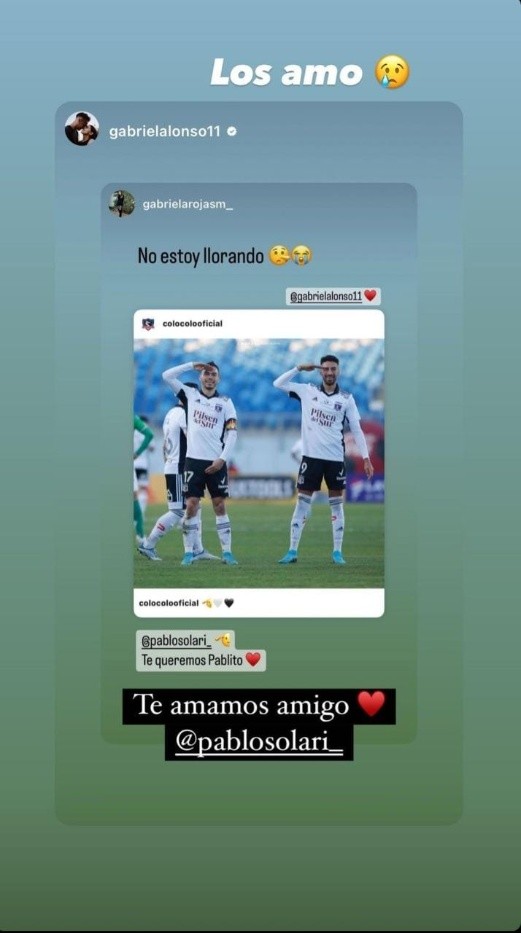 Pablo Solari respondió con emoción a la dedicatoria de Lucero y Suazo. Foto: Instagram Pablo Solari.