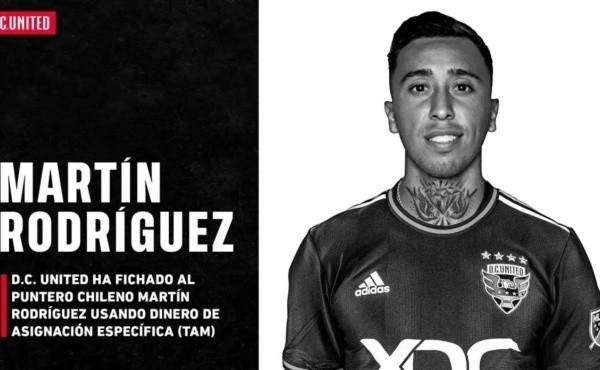 Martín Rodríguez ya fue anunciado como nuevo jugador del DC United de la MLS hace unas semanas.