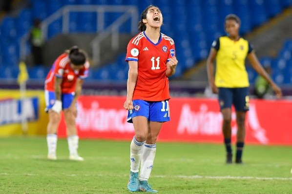 Yessenia López grita de impotencia en el duelo que Chile le ganó a Ecuador.