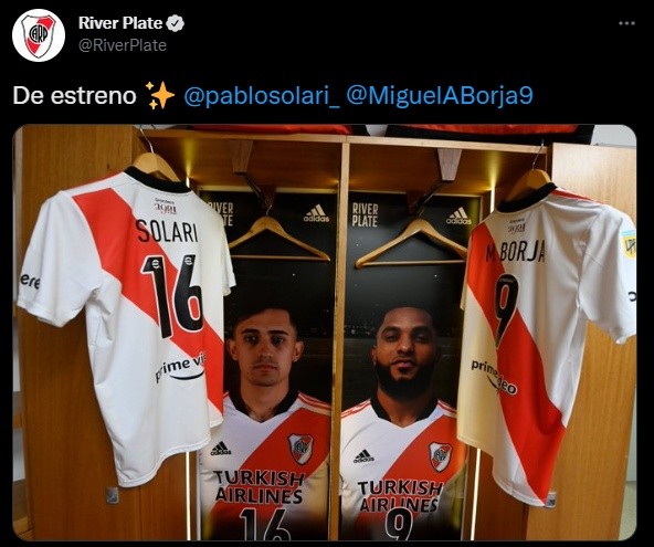 River Plate y el especial saludo al Pibe Solari por su primera convocatoria en River Plate.