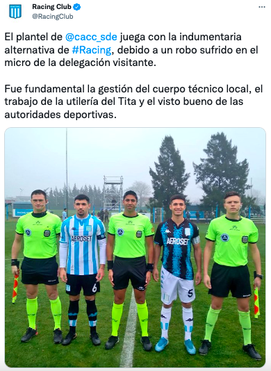 ¿Racing contra Racing? ¡No! La Academia le tuvo que prestar su segunda camiseta a Central Córdoba.