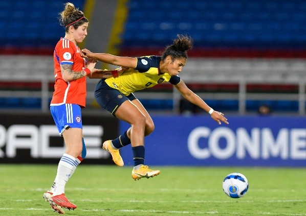 Carla Guerrero en la victoria de la Roja ante Ecuador por el Grupo A de la Copa América Femenina 2022. Foto: Getty Images.