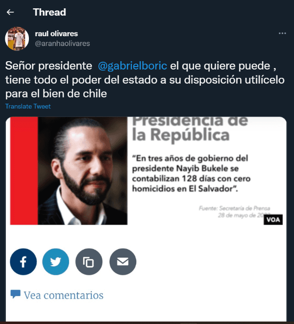 La petición de Raúl Olivares a Gabriel Boric, el presidente de Chile.