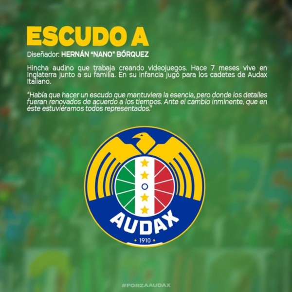 Primera propuesta de escudo para Audax Italiano.