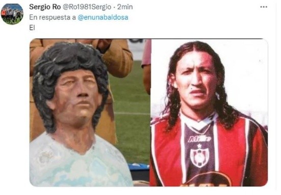 Las reacciones por la nueva estatua de Diego Maradona (Twitter)