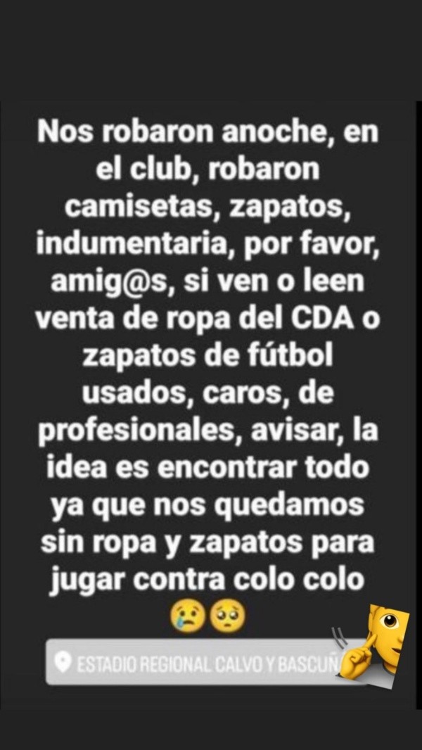El reporte de Camilo Rodríguez sobre el robo a Deportes Antofagasta: los jugadores pumas se quedaron sin ropa para jugar contra Colo Colo.