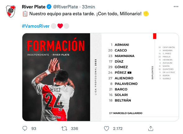 La formación de River Plate para el clásico, con Paulo Díaz y Pablo Solari de titulares.