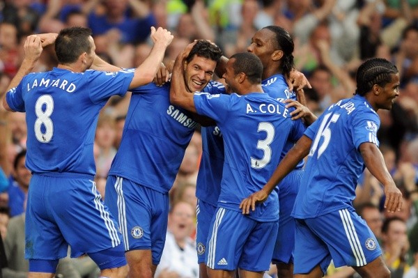 Ballack junto a Lampard, Cole, Drogba y Malouda en Chelsea (Getty)