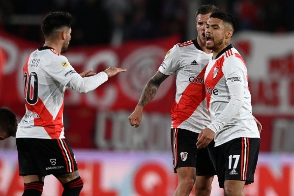 Díaz celebra el triunfo de River ante Independiente (River Plate)