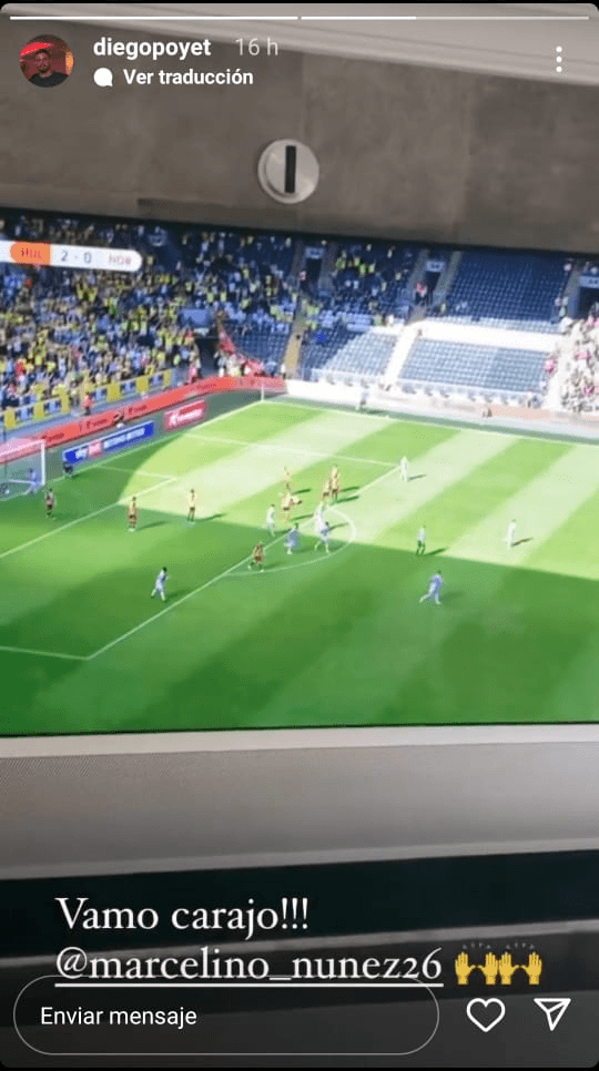 Diego Poyet celebró el golazo de Marcelino Núñez.