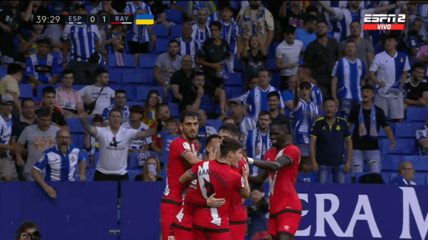 Rayo Vallecano logró una tremenda victoria de visitante. (Foto: Captura Espn)