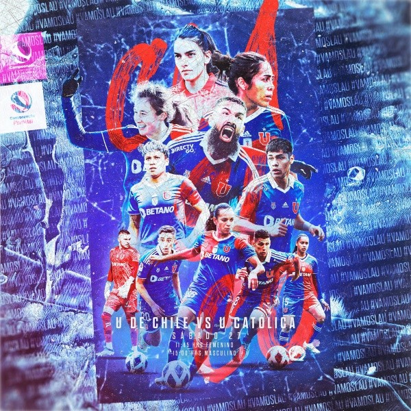 El afiche oficial del doble Clásico Universitario del sábado. (U de Chile)