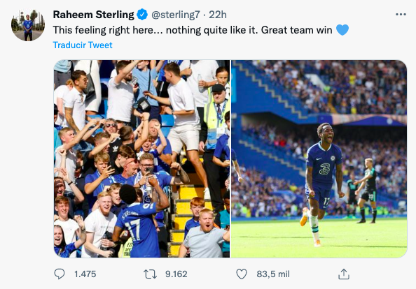 Sterling se estrenó en las redes con un doblete