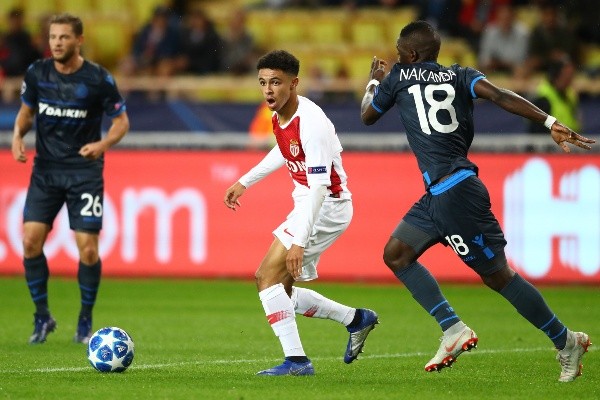 Sofiane Diop por el Mónaco en la Europa League 2021-2022. (Getty Images).