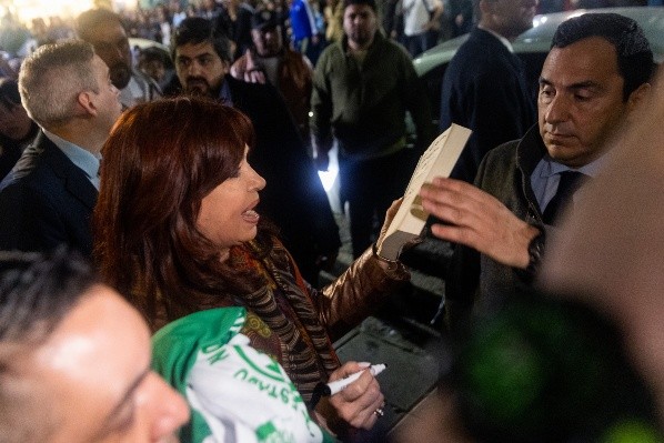 Cristina Fernández de Kirchner minutos antes del atentado. (Getty Images).