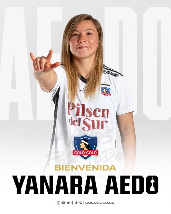 Yanara Aedo fue presentada este martes en el Cacique. (Colo Colo)