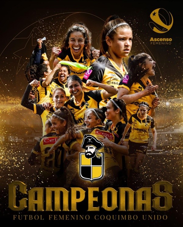 Las piratas lograron su primer título en el fútbol femenino. (Coquimbo Unido)