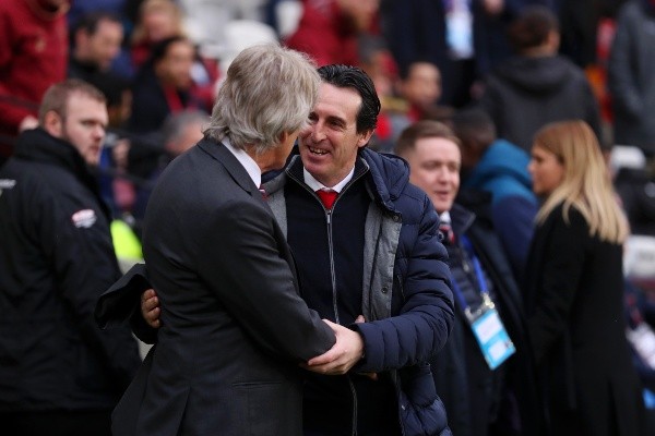 Unai Emery y Manuel Pellegrini en uno de los enfrentamientos que tuvieron. (Getty Images).