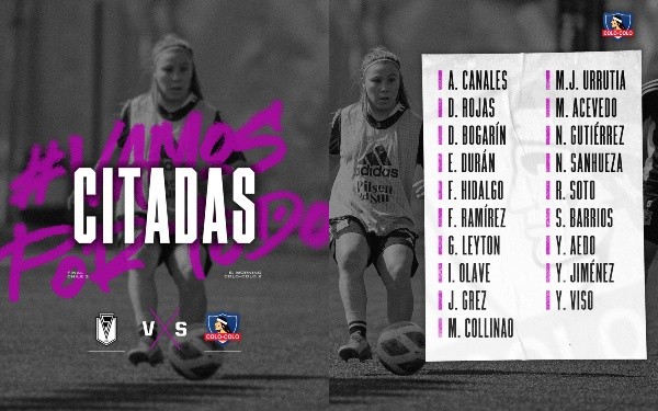 La lista de citadas del Cacique para el Chile 2. (Colo Colo)