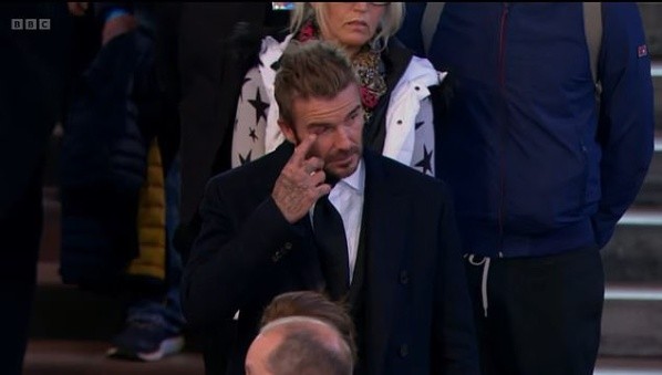 David Beckham hizo acto de presencia en el funeral de la Reina Isabel II. (Foto: Captura BBC)