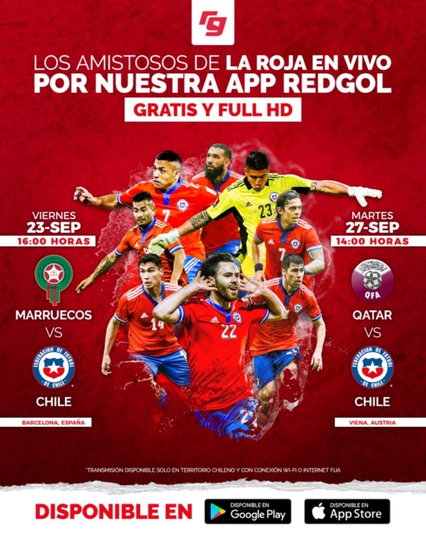 Redgol te lleva gratis los dos partidos de la Roja en la gira por Europa. ¡No te los puedes perder!