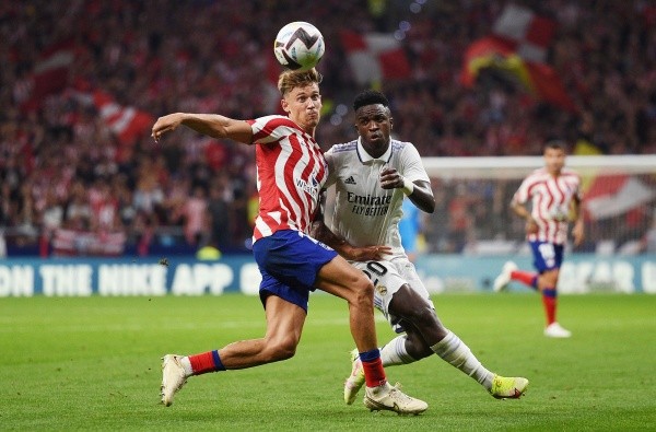 Vini Jr fue víctima de insultos racistas de parte de hinchas del Atlético de Madrid. | Foto: Getty