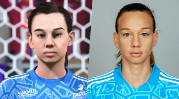 ¿Se parecen? Así es la cara de Christiane Endler en FIFA 23 y en la vida real. | Foto: @gamer_matheusx y Getty