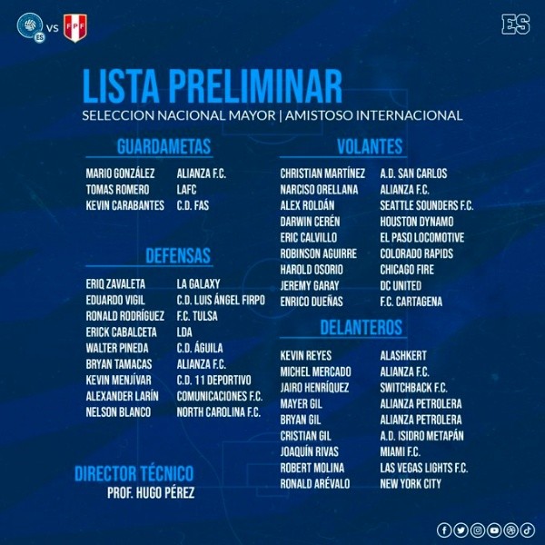 Michell Mercado había sido incluido en la nómina de El Salvador.