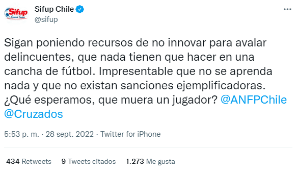 El mensaje de Sifup por la agresión que sufrió Martín Parra.